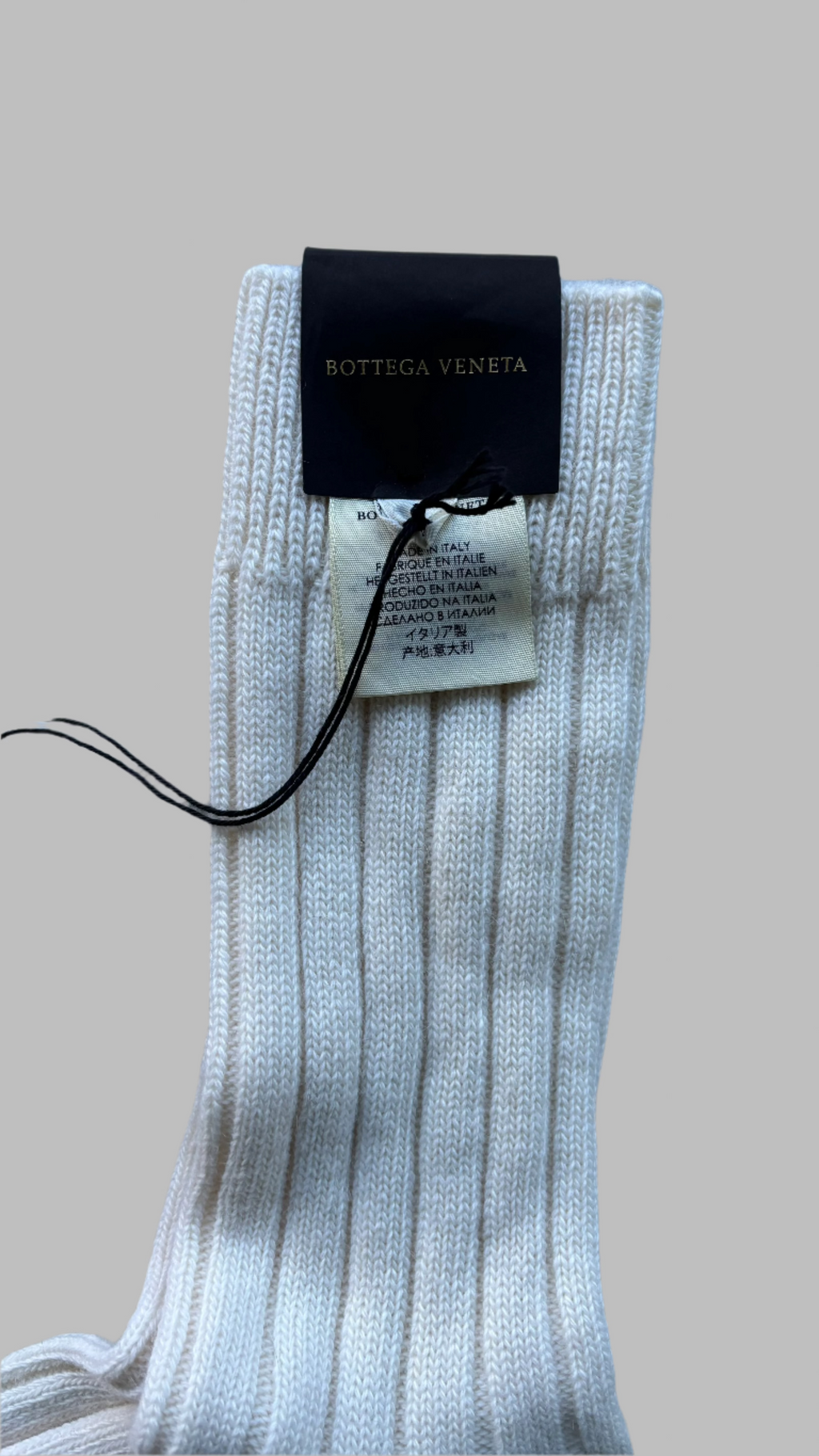 Bottega Veneta Ecru Wool Alpaca Ribbed Socks