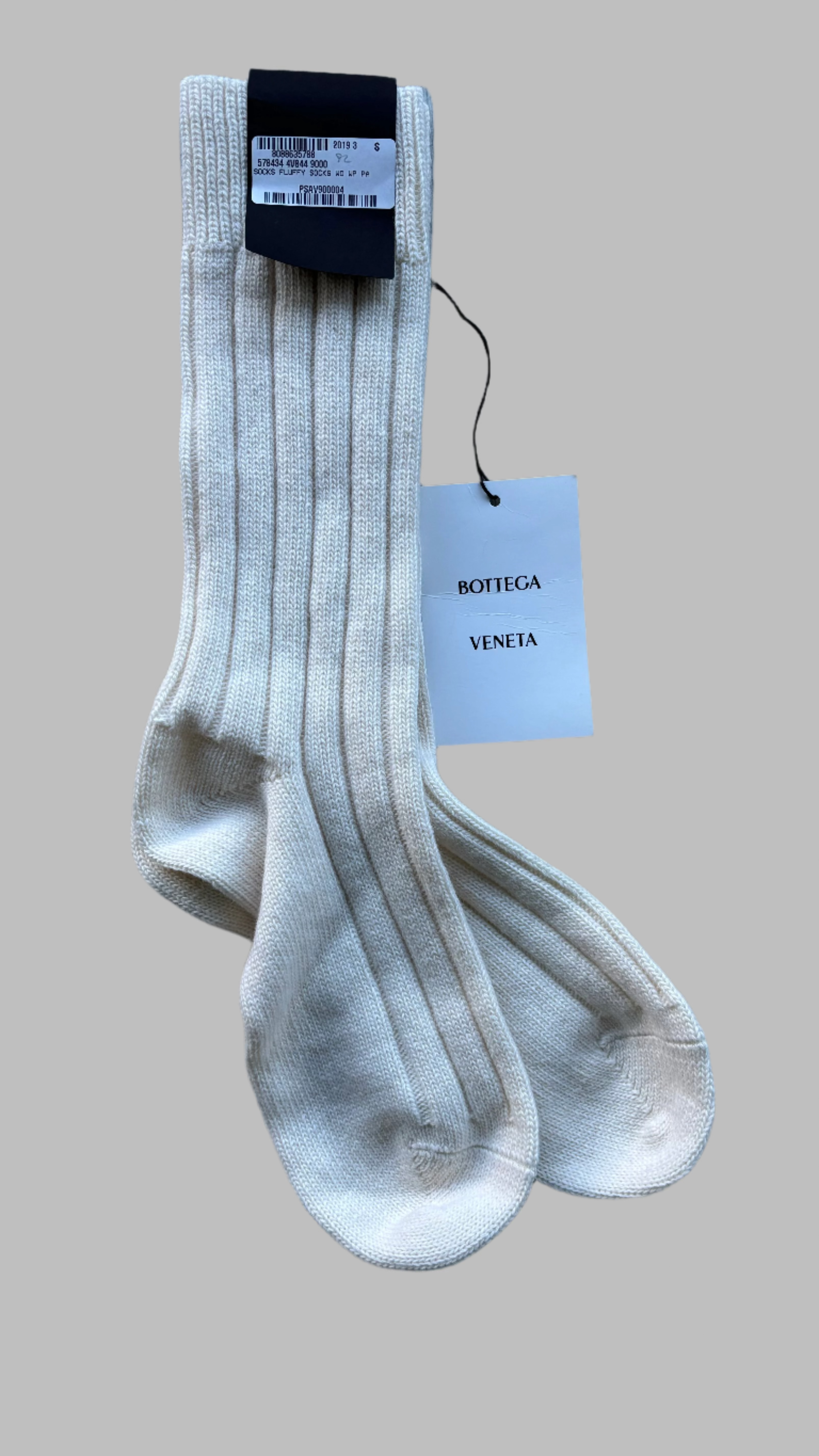 Bottega Veneta Ecru Wool Alpaca Ribbed Socks