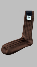 Bottega Veneta – Gerippte Socken aus Wollalpaka in Braun