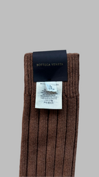 Bottega Veneta – Gerippte Socken aus Wollalpaka in Braun