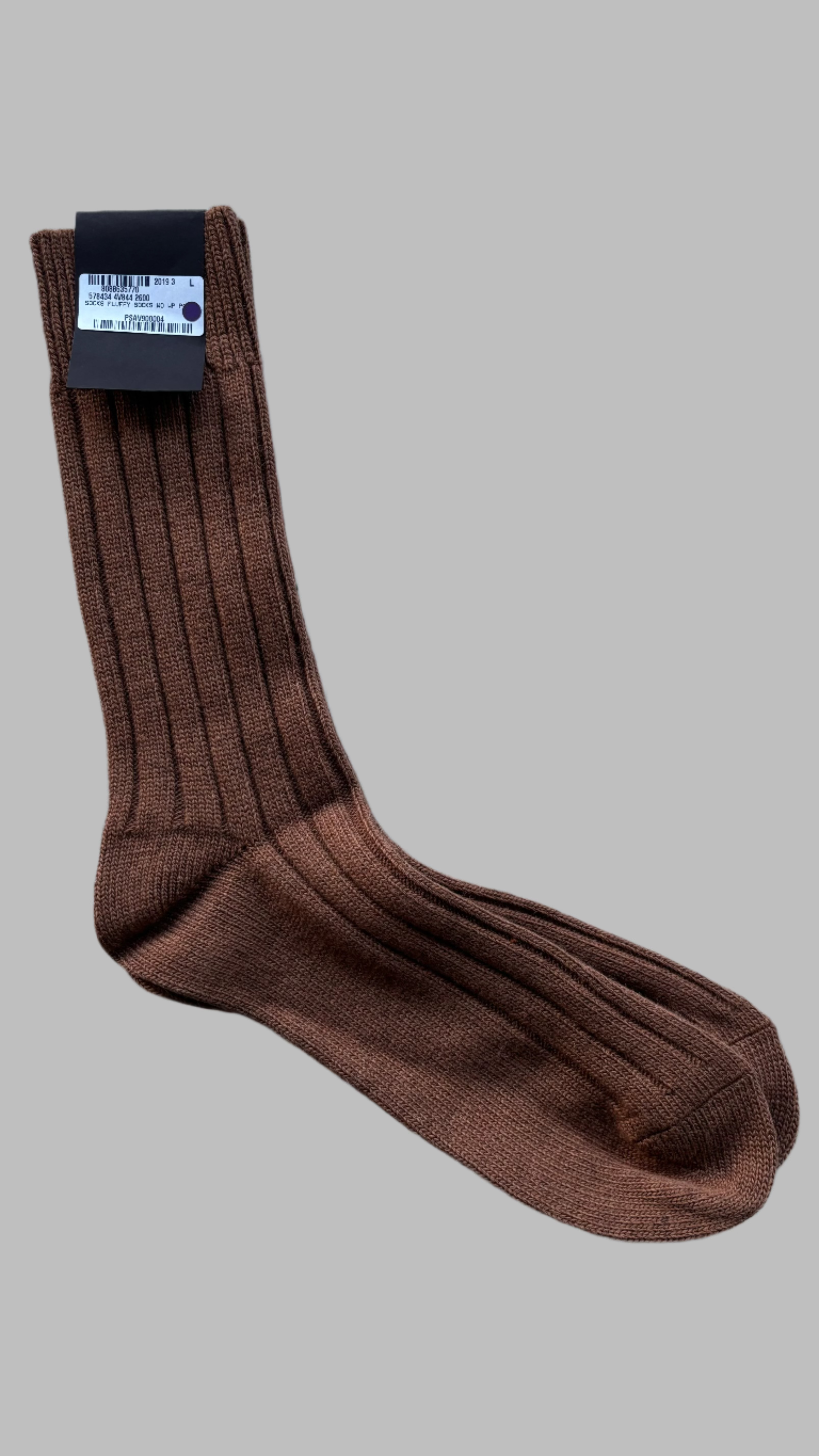 Bottega Veneta – Gerippte Socken aus Wollalpaka in Braun
