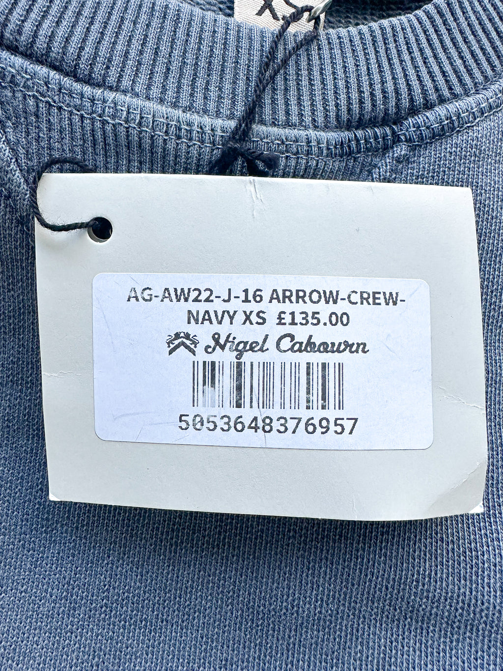 Nigel Cabourn Embroidered Arrow Crew Sweatshirt In Navy Oversized