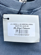 Nigel Cabourn Embroidered Arrow Crew Sweatshirt In Navy Oversized