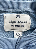 Nigel Cabourn Embroidered Arrow Crew Sweatshirt In Navy Oversized