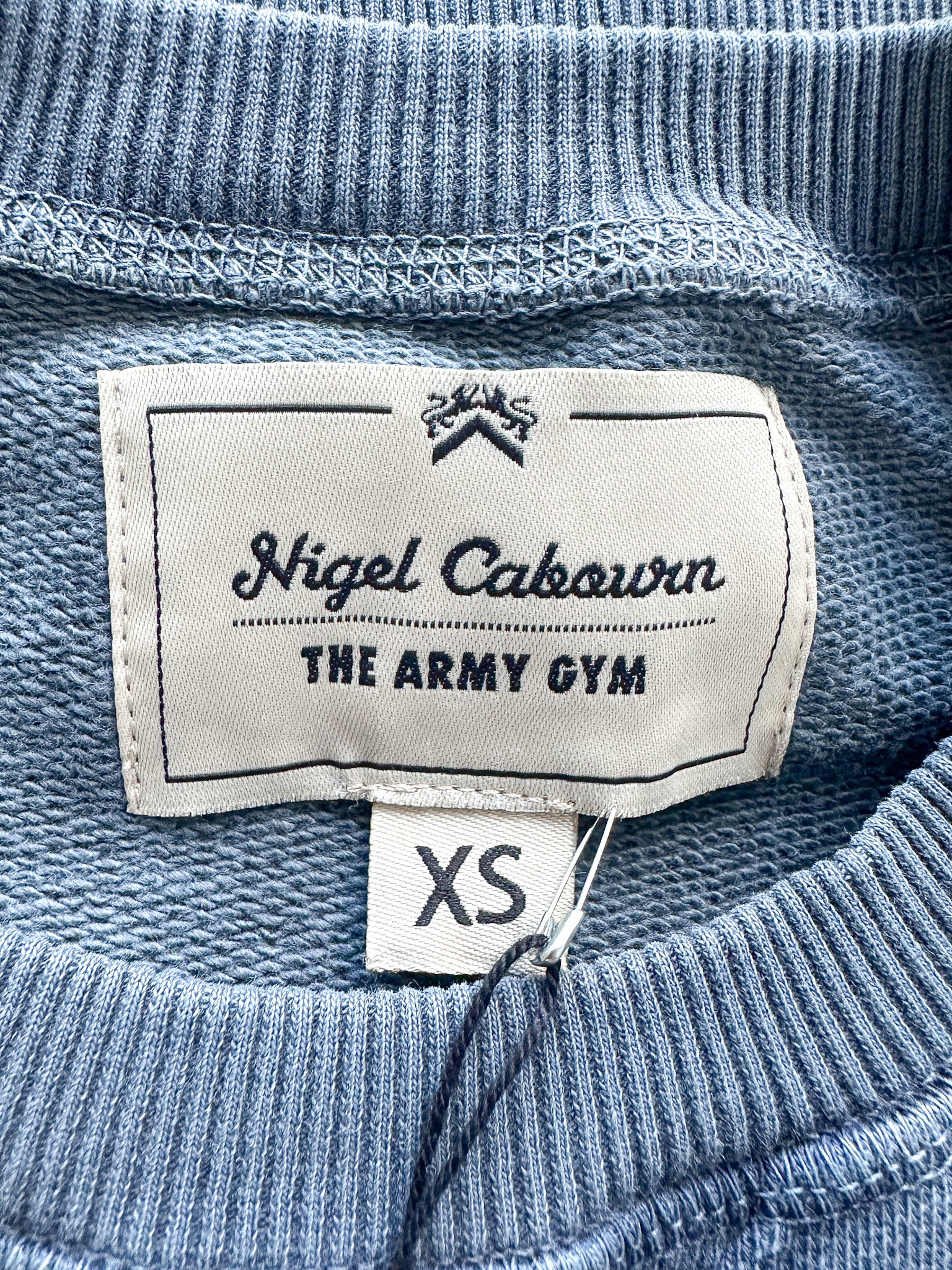 Nigel Cabourn Embroidered Arrow Crew Sweatshirt In Navy Oversized