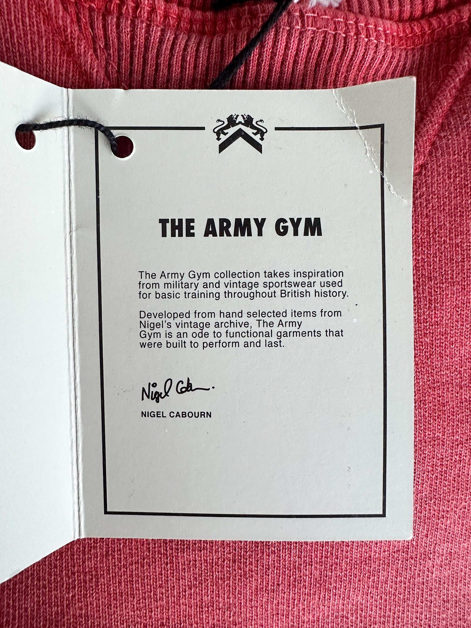 Nigel Cabourn Embroidered Arrow Crew Sweatshirt In Red Oversized