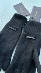 Bottega Veneta Shearling & Cashmere Black Gloves