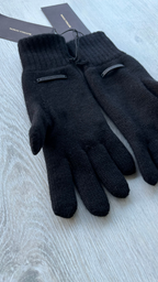 Bottega Veneta Shearling & Cashmere Black Gloves
