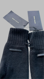 Bottega Veneta Shearling & Cashmere Black Gloves
