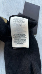 Bottega Veneta Shearling & Cashmere Black Gloves