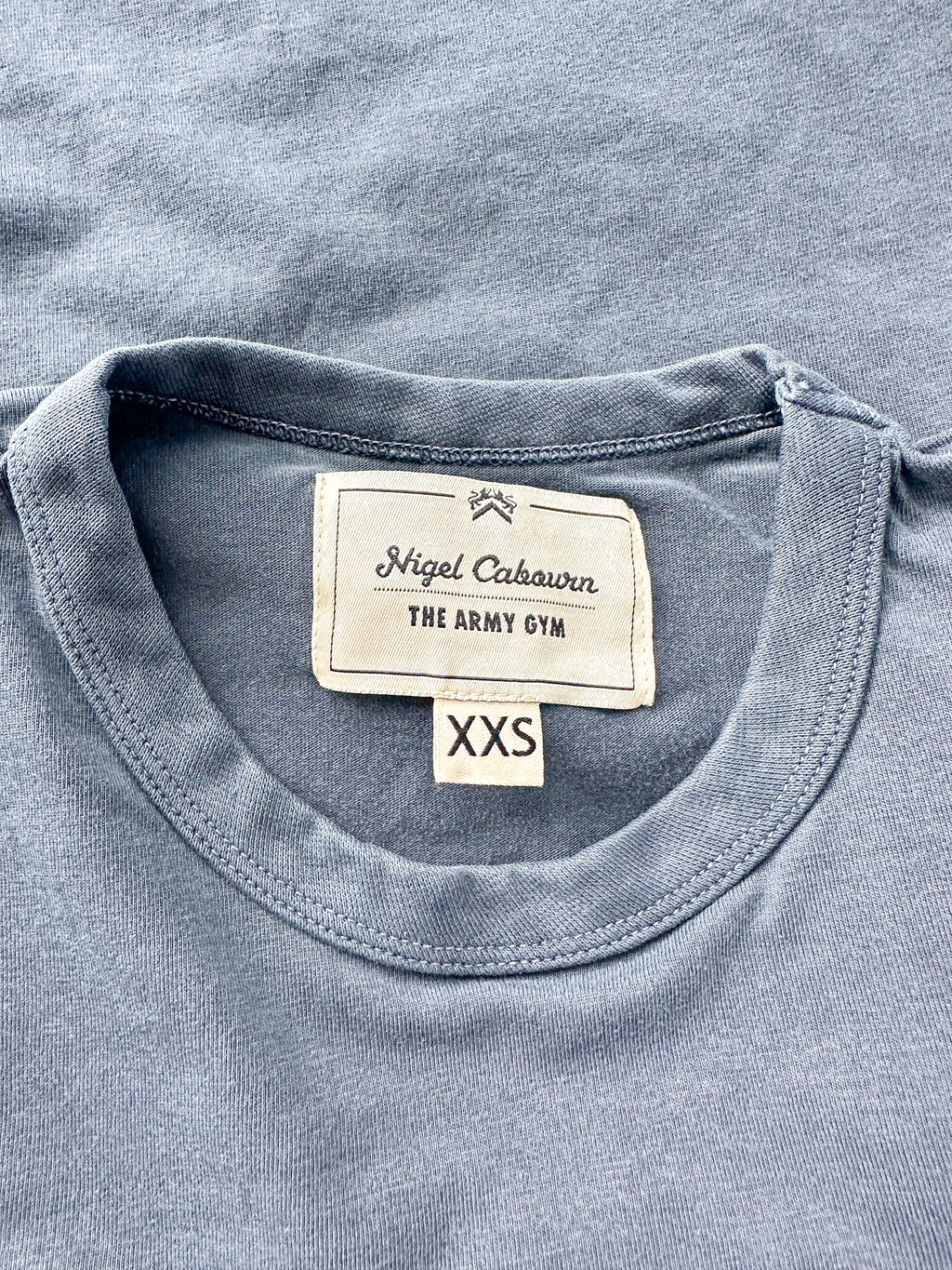 Nigel Cabourn Blue 데님 군사 티