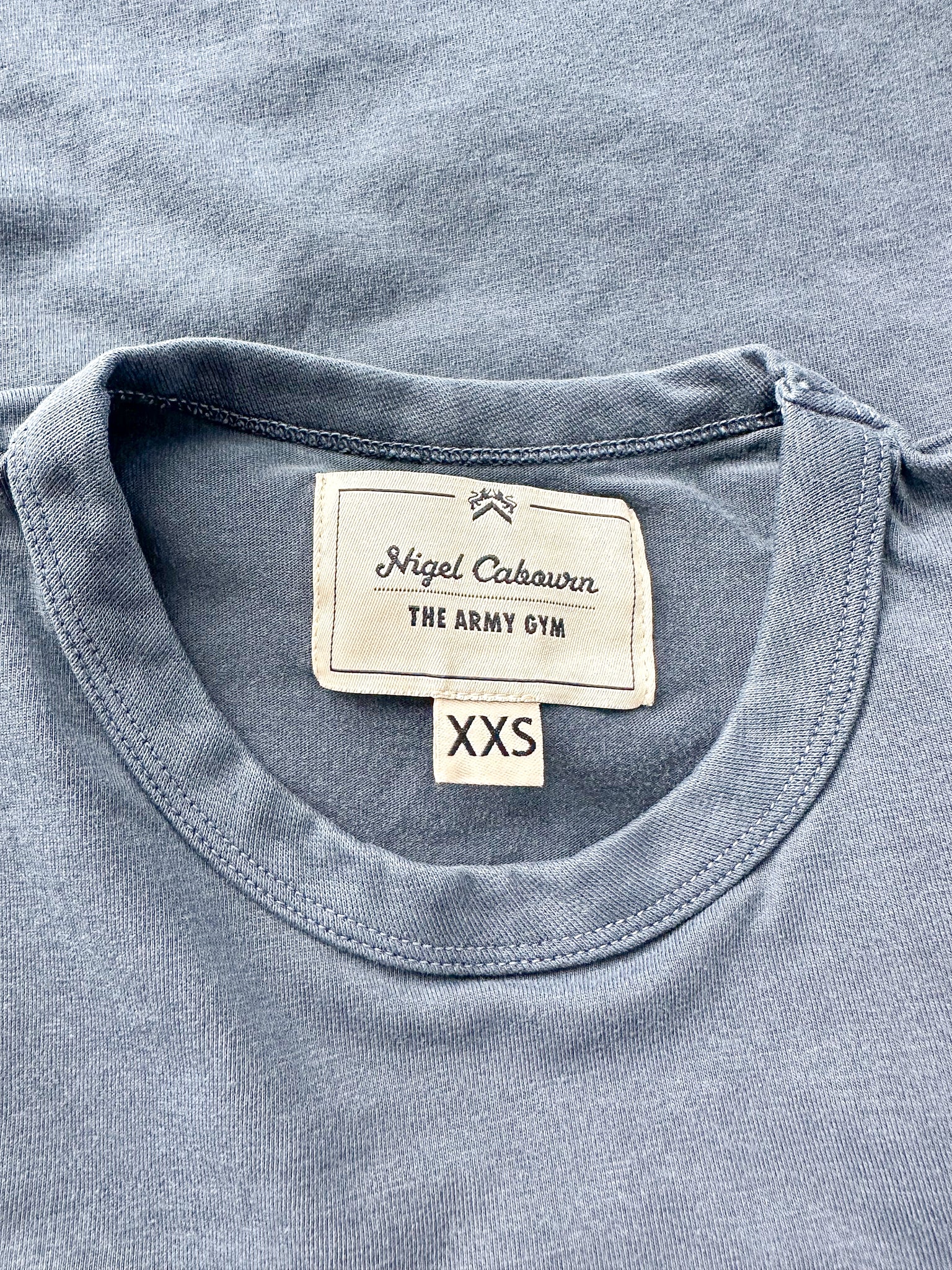 Nigel Cabourn Blue 데님 군사 티