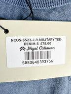 Nigel Cabourn Niebieska dżinsowa koszulka wojskowa