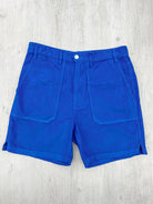 Drake's Fatigue Blue Cotton Corduroy Needlecord Shorts - House Of Huntington