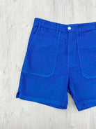 Drake's Fatigue Blue Cotton Corduroy Needlecord Shorts - House Of Huntington