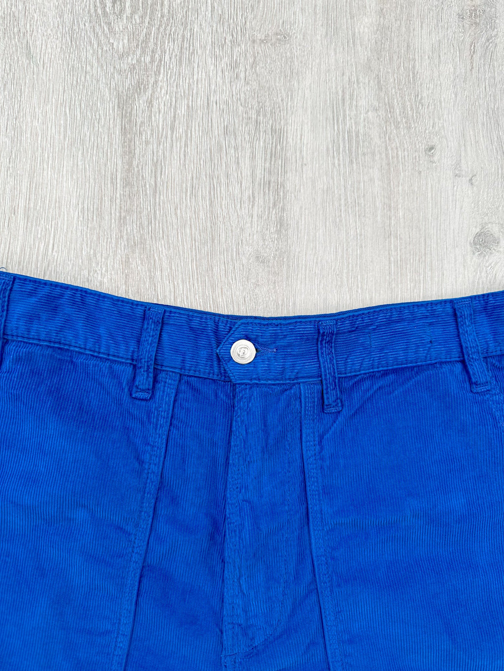 Drake's Fatigue Blue Cotton Corduroy Needlecord Shorts - House Of Huntington