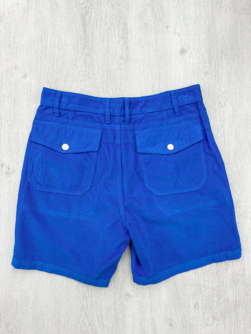 Drake's Fatigue Blue Cotton Corduroy Needlecord Shorts - House Of Huntington