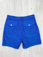 Drake's Fatigue Blue Cotton Corduroy Needlecord Shorts - House Of Huntington