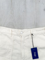 Drake's Fatigue Ecru White Cotton Corduroy Needlecord Shorts - House Of Huntington