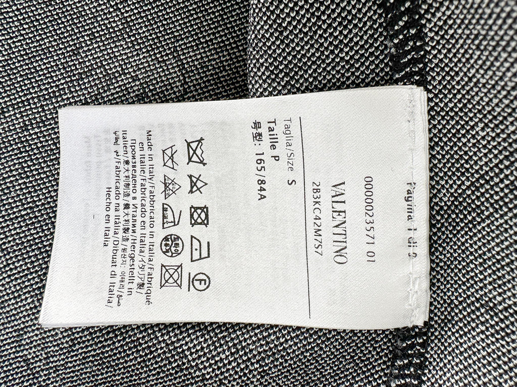 Valentino Garavani Feather-Trimmed Black 1967 Chain Print Intarsia Jacquard Knit Top