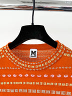 Missoni M Orange Chevron Crochet Knit Multicolour Dress
