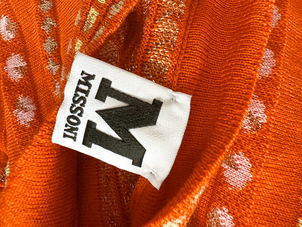 Missoni M Orange Chevron Crochet Knit Multicolour Dress