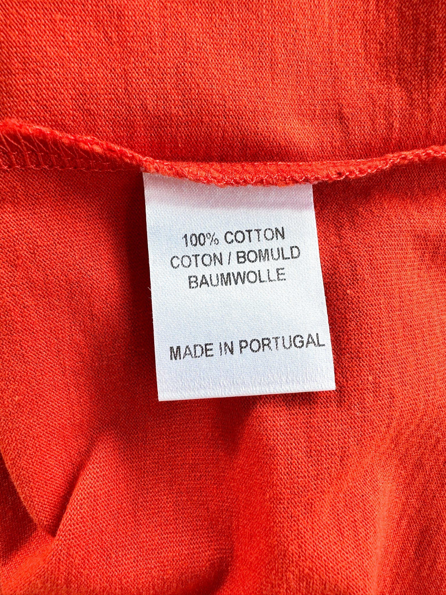 Nigel Cabourn Orange Globe Logo Embroider Spellout Tee