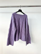 Polo Ralph Lauren Wool Cashmere Cable Knit Purple Jumper