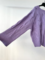 Polo Ralph Lauren Wool Cashmere Cable Knit Purple Jumper