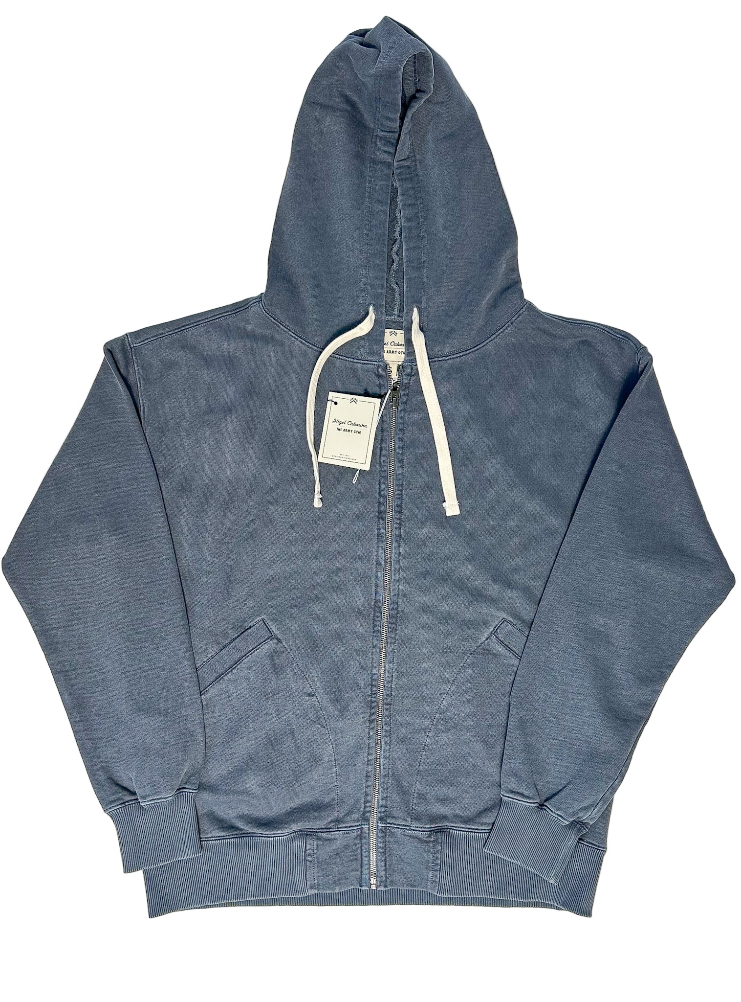 Nigel Cabourn Navy Embroidered Arrow Zip Hoodie Jacket