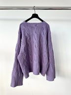 Polo Ralph Lauren Wool Cashmere Cable Knit Purple Jumper