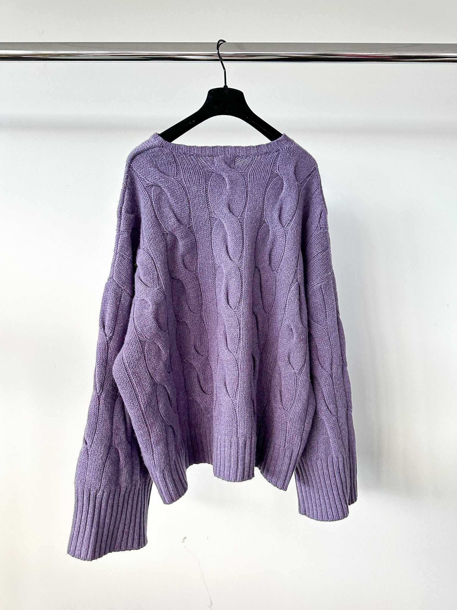 Polo Ralph Lauren Wool Cashmere Cable Knit Purple Jumper