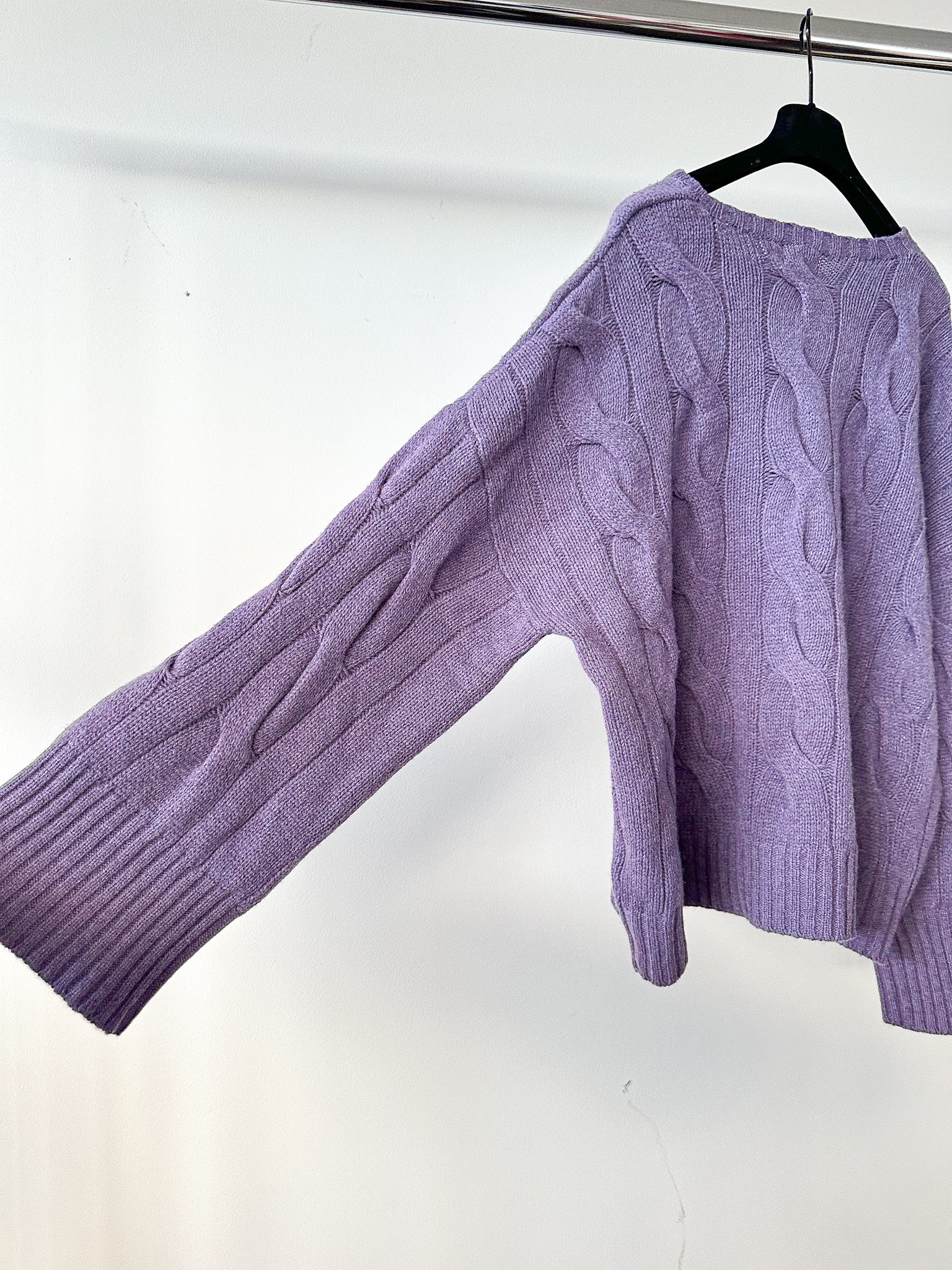 Polo Ralph Lauren Wool Cashmere Cable Knit Purple Jumper