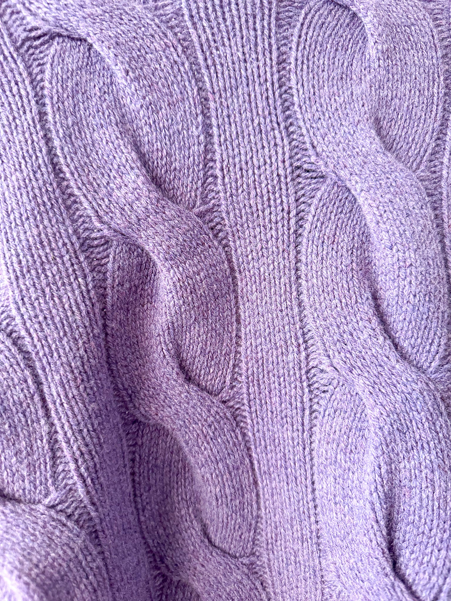 Polo Ralph Lauren Wool Cashmere Cable Knit Purple Jumper