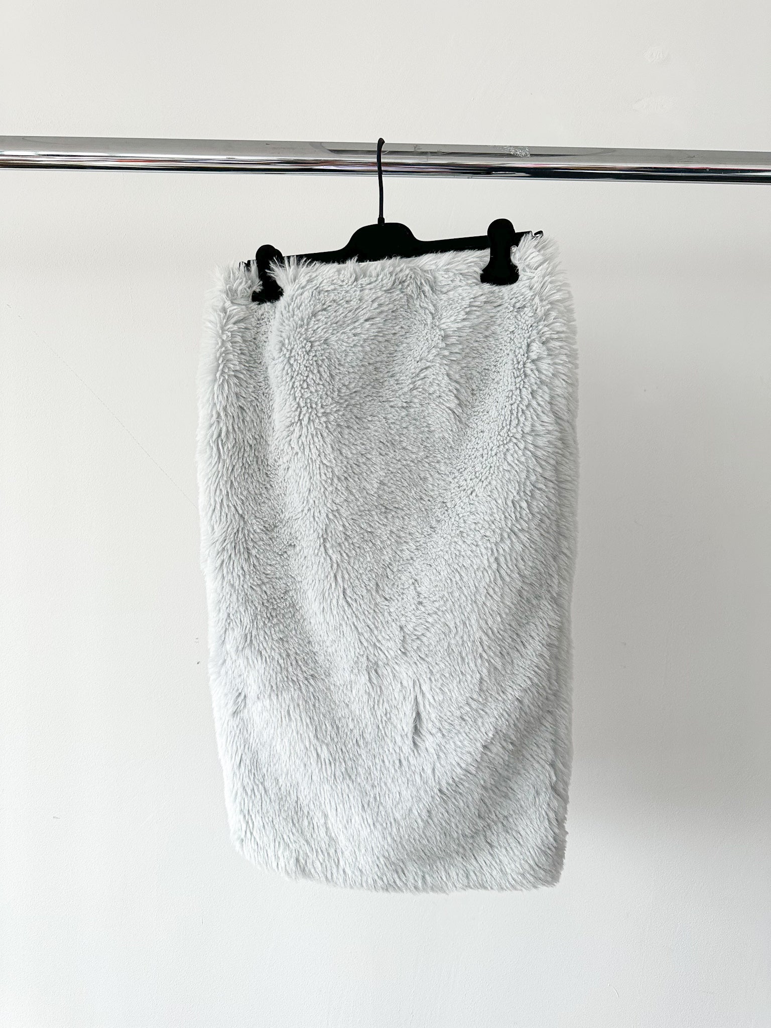 Marni Blue Alpaca Wool Fur Pencil Skirt