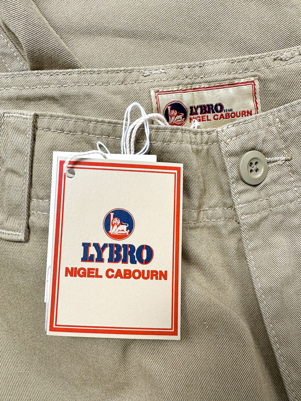 Pantalon hollandais Nigel Cabourn en sergé de coton à chevrons - Vert US