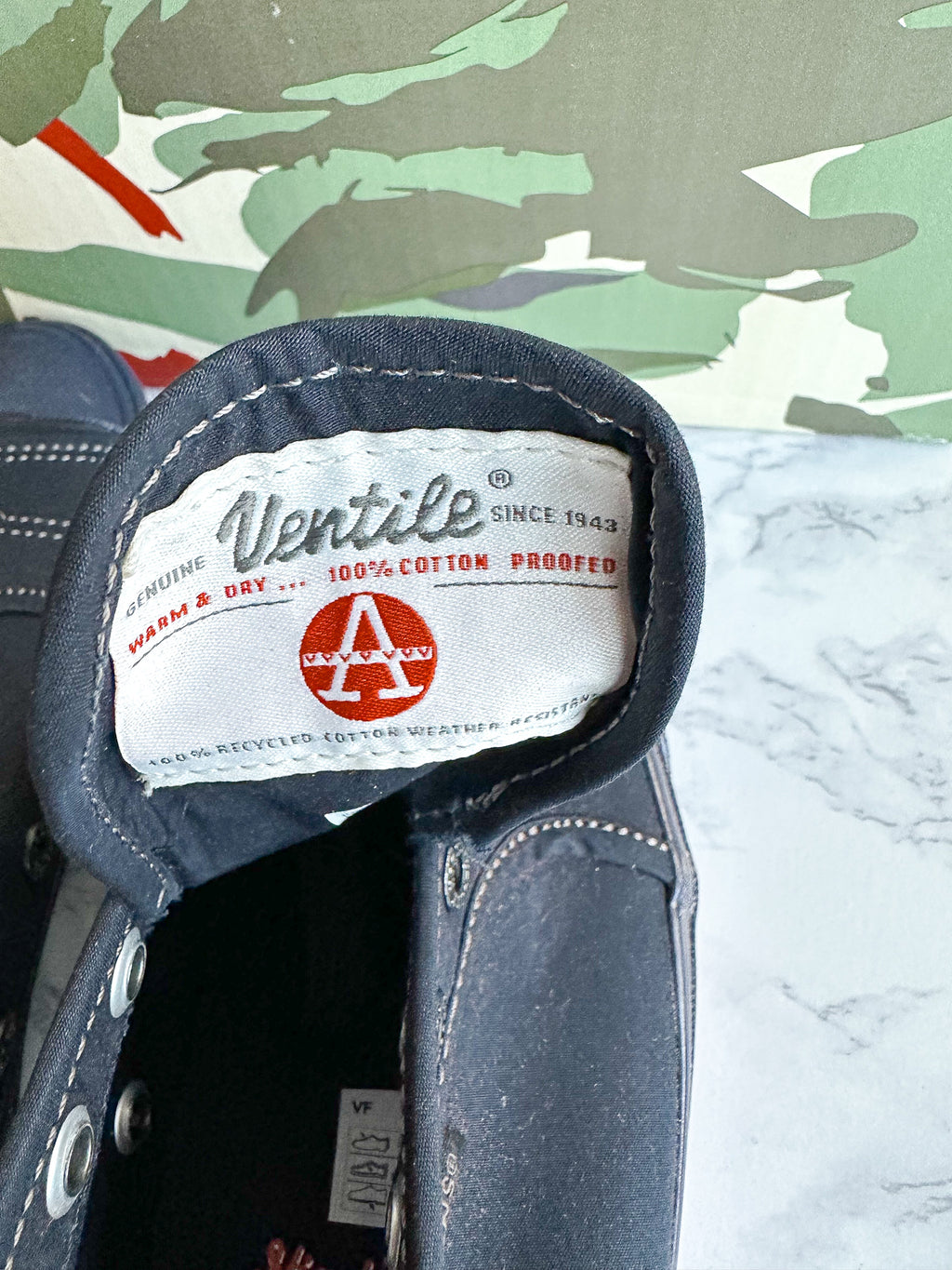 Nigel Cabourn UA OG STYLE 23 LX Ventile Black Navy Sneakers Trainers