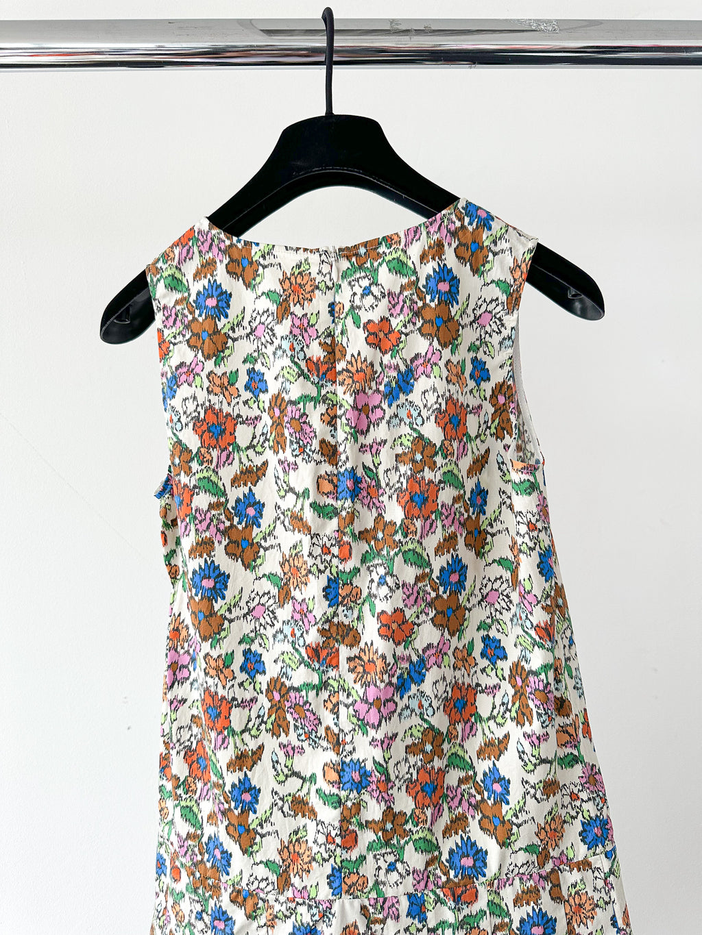 Marni Floral Print Pleat Hem Sleeveless Summer Dress