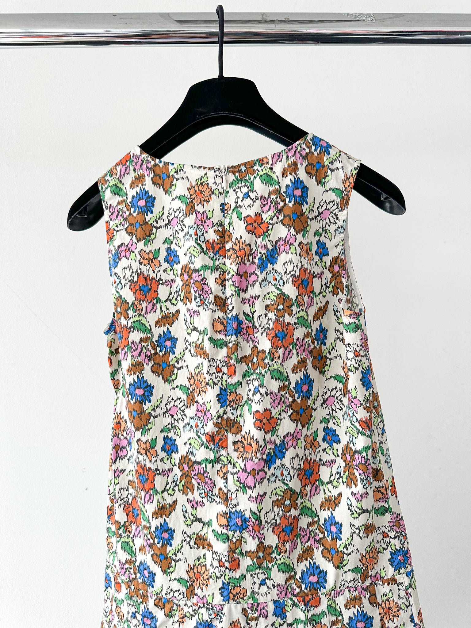 Marni Floral Print Pleat Hem Sleeveless Summer Dress