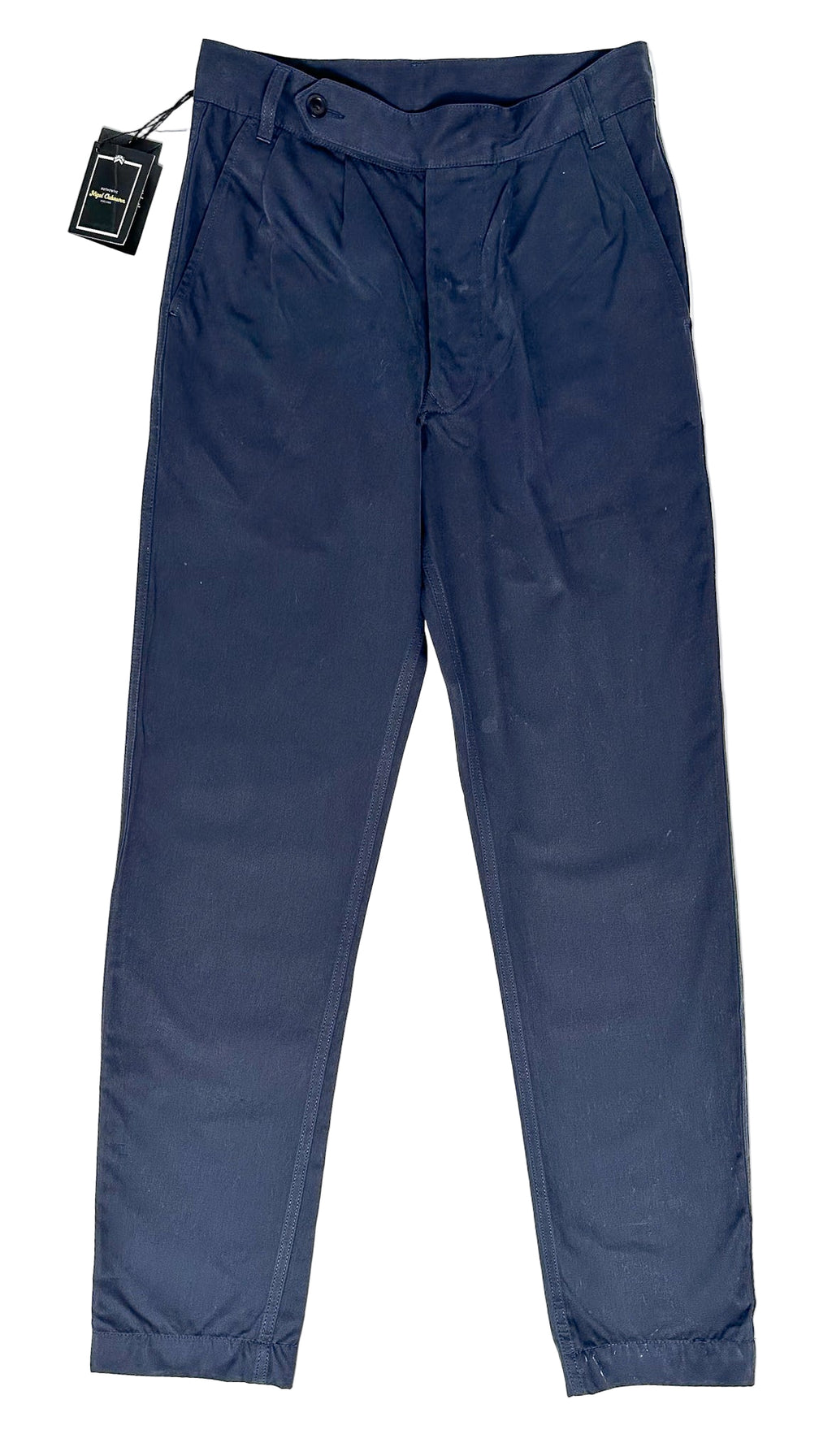 Nigel Cabourn P3 US Poplin Slim Leg Chino Pants Trousers In Navy Blue