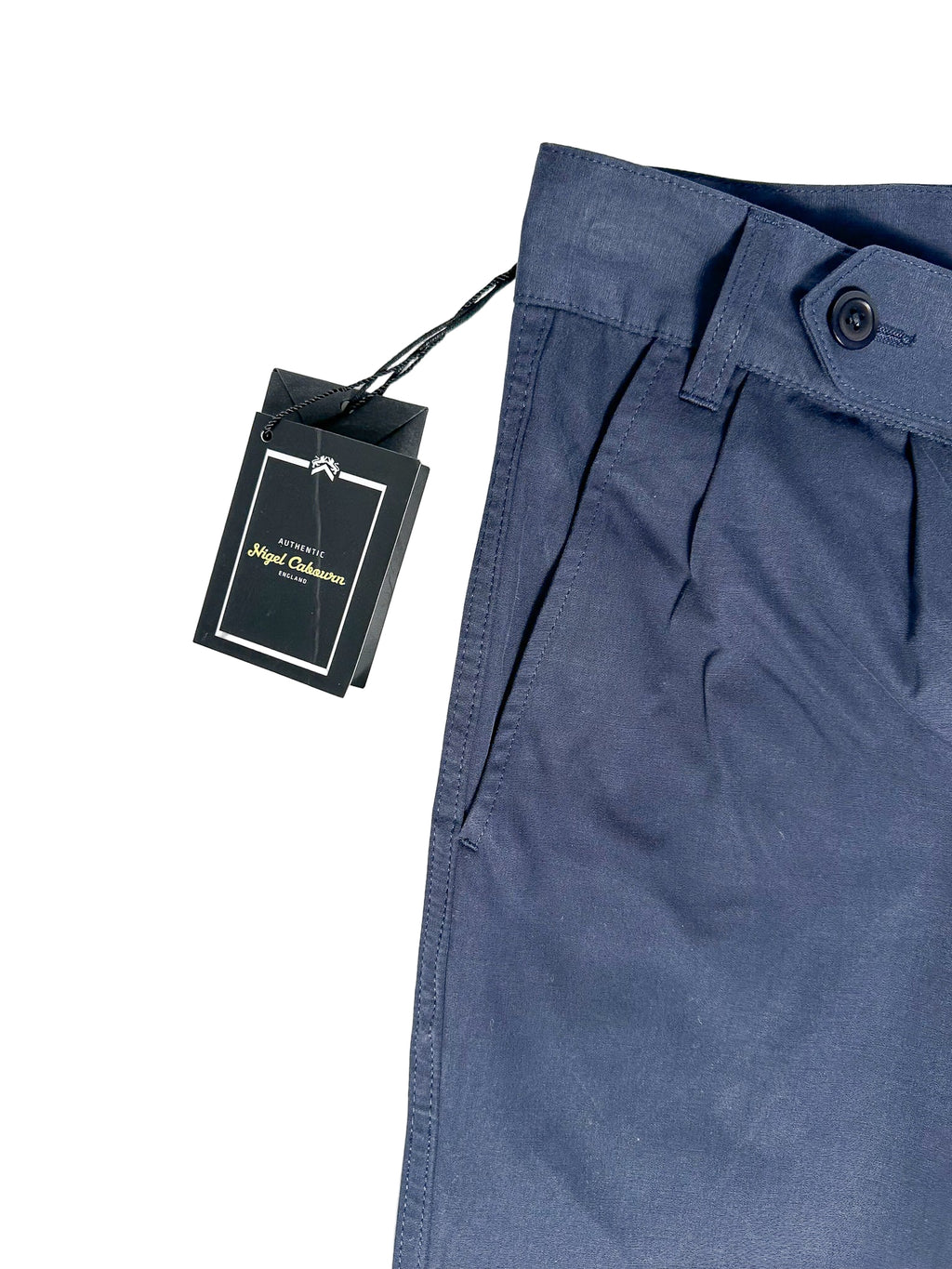 Nigel Cabourn P3 US Poplin Slim Leg Chino Pants Trousers In Navy Blue
