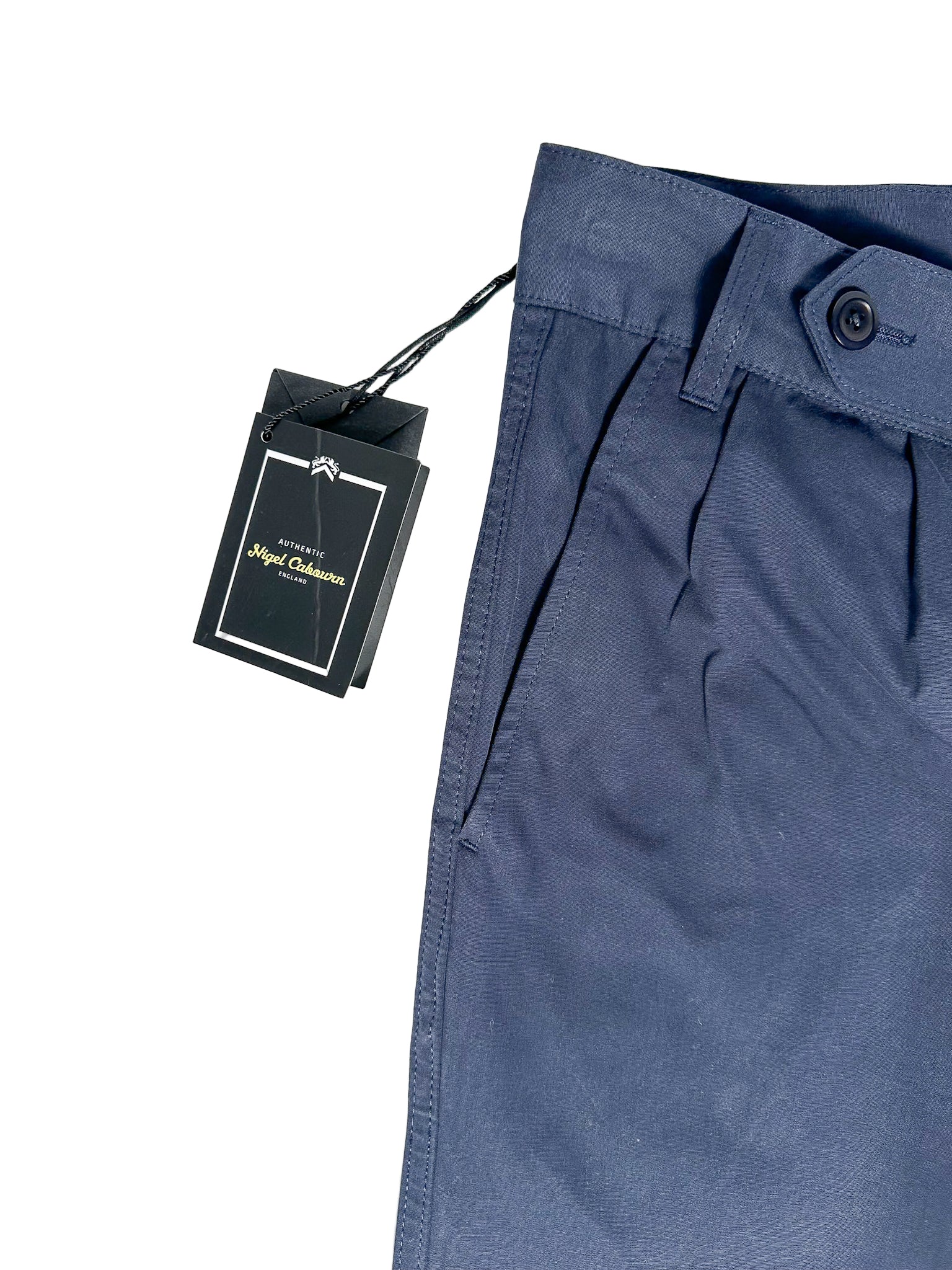 Nigel Cabourn P3 US Poplin Slim Leg Chino Pants Trousers In Navy Blue