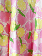 Moschino Lemon Print Amalfi Pink V-Neck Spaghetti Strap Dress