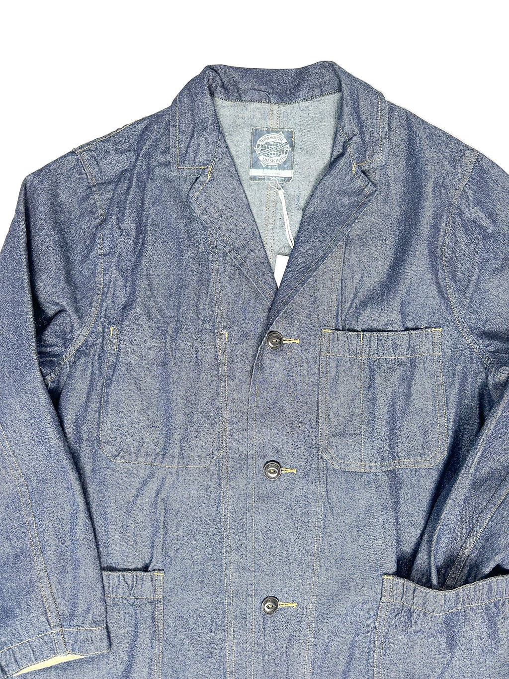 Yarmouth Oilskins Long Warehouse Shopkeeper Coat In Blue Denim