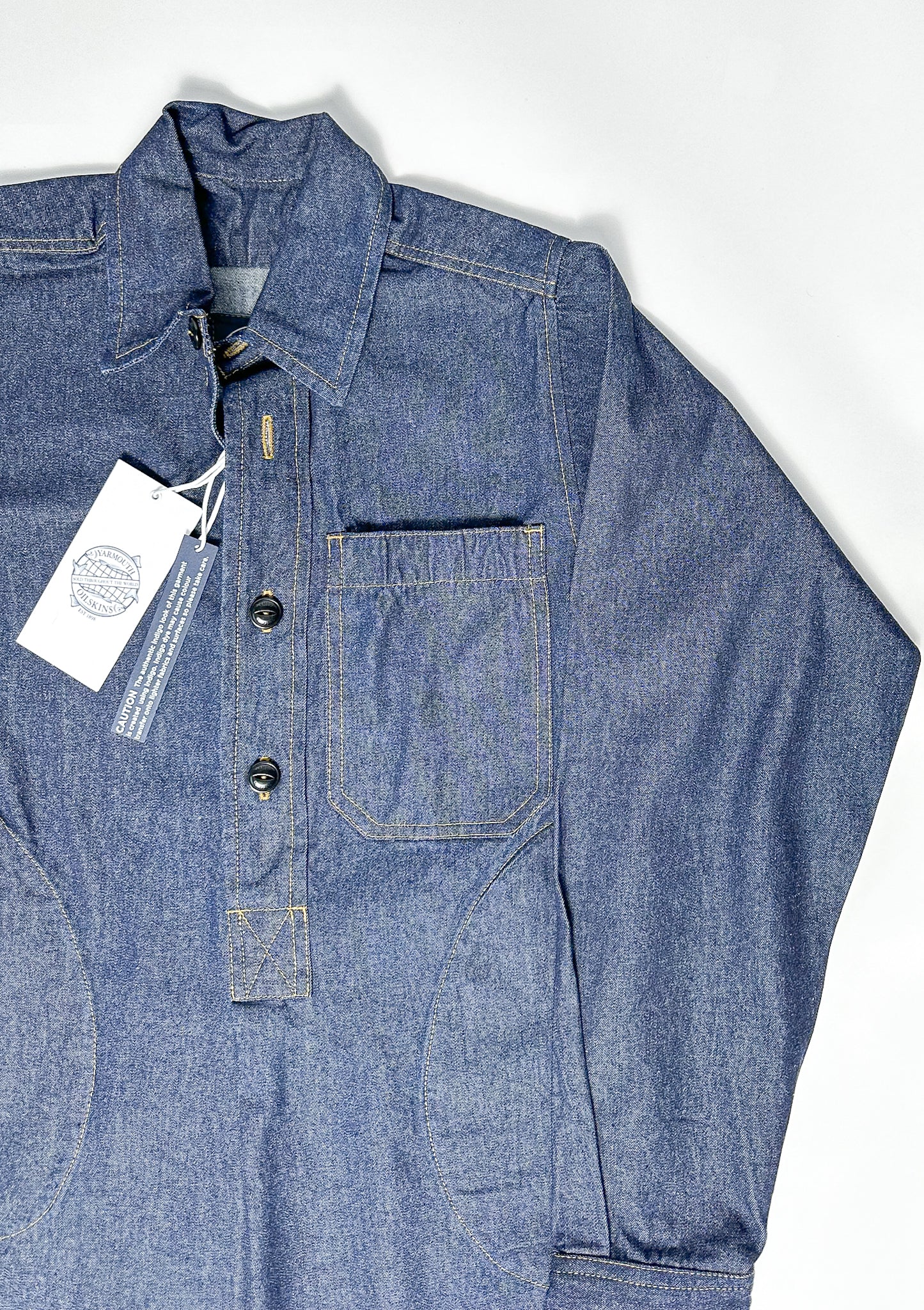 Yarmouth Oilskins Pullover Smock Shirt In Denim