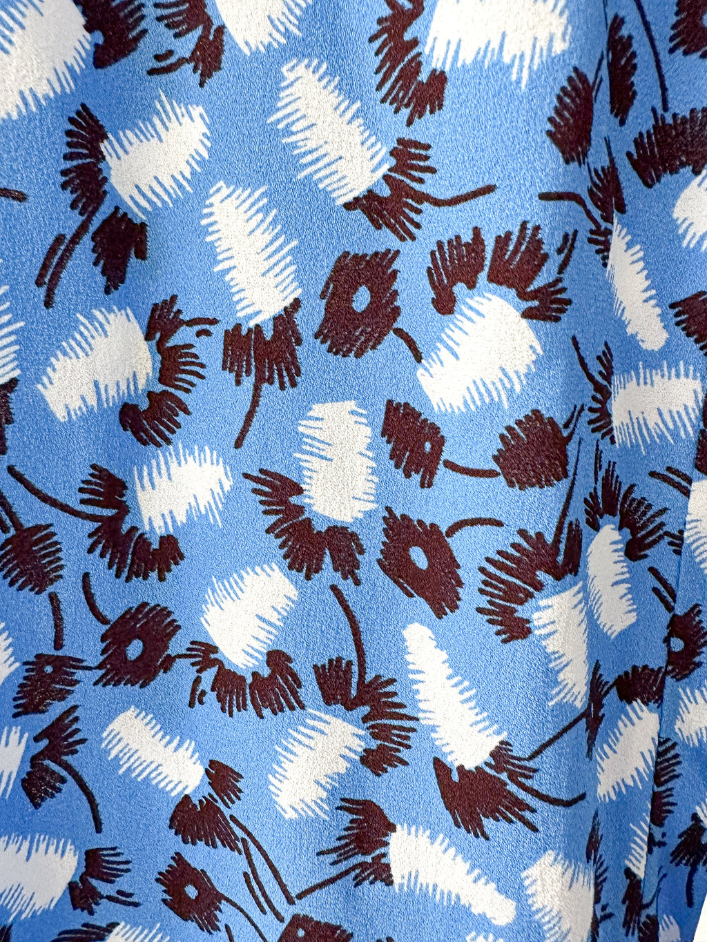 Marni Blue Ditsy Floral Drawstring Waist Pants Trousers