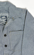 Yarmouth Oilskins Pullover Smock Shirt In Stripe Navy White