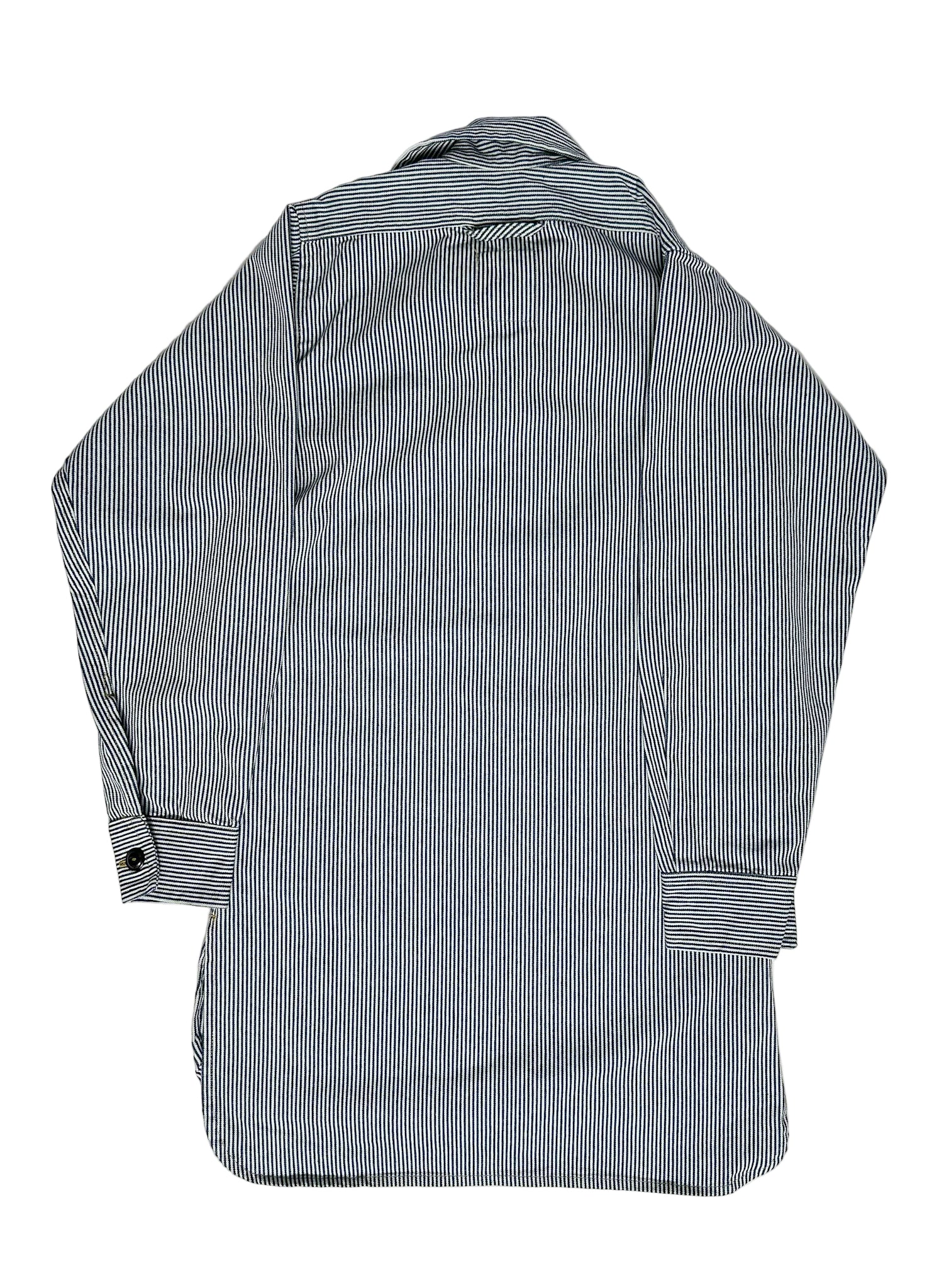 Yarmouth Oilskins Pullover Smock Shirt In Stripe Navy White