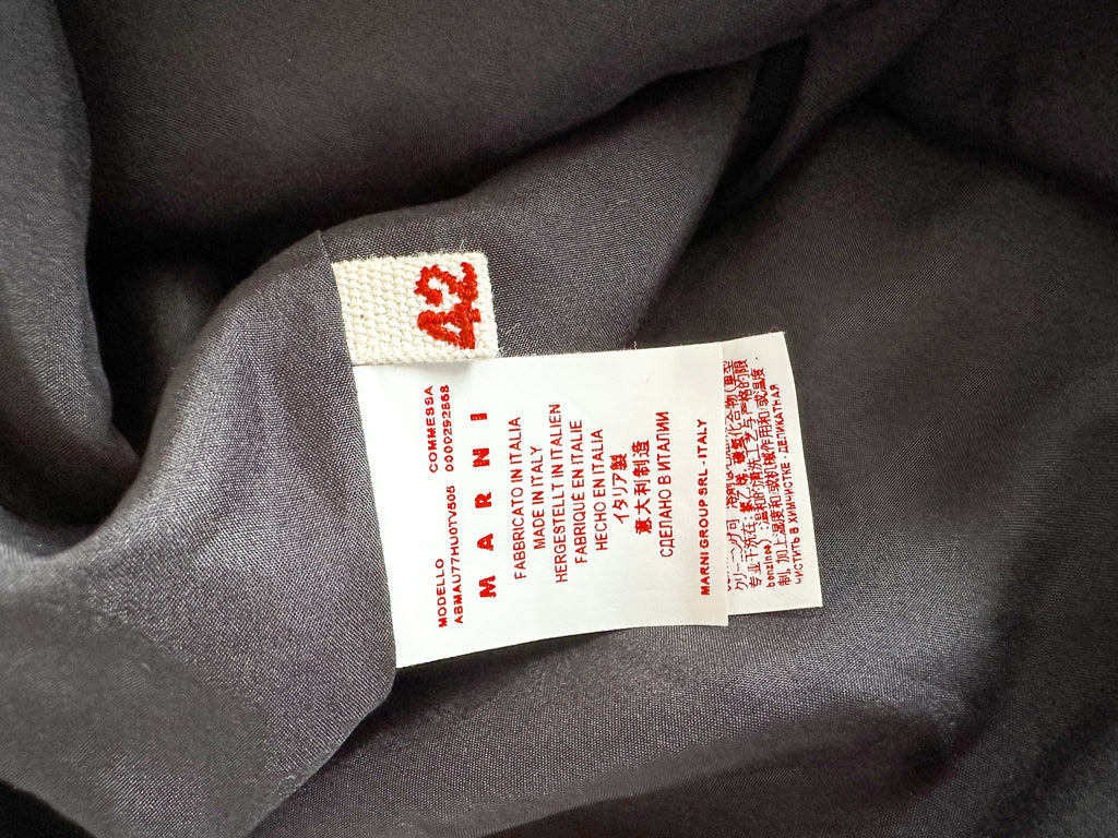 Marni Floral Green Black Embroidered Zipper Back Pleat Hem Dress