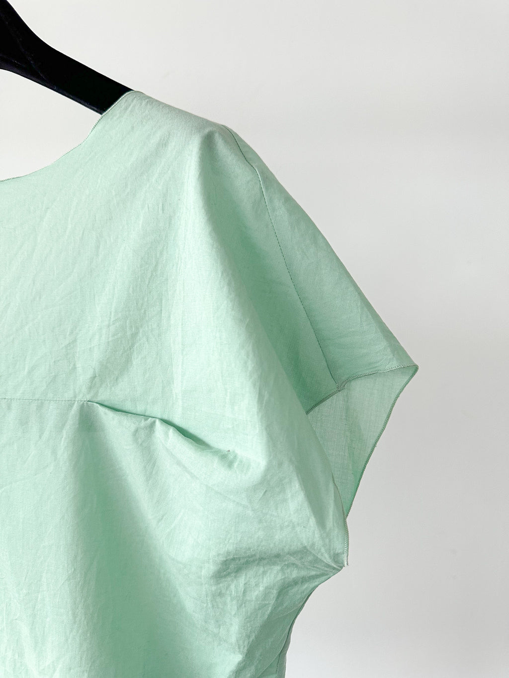 Marni Green Cotton Ruched Detail Babydoll Smock Top